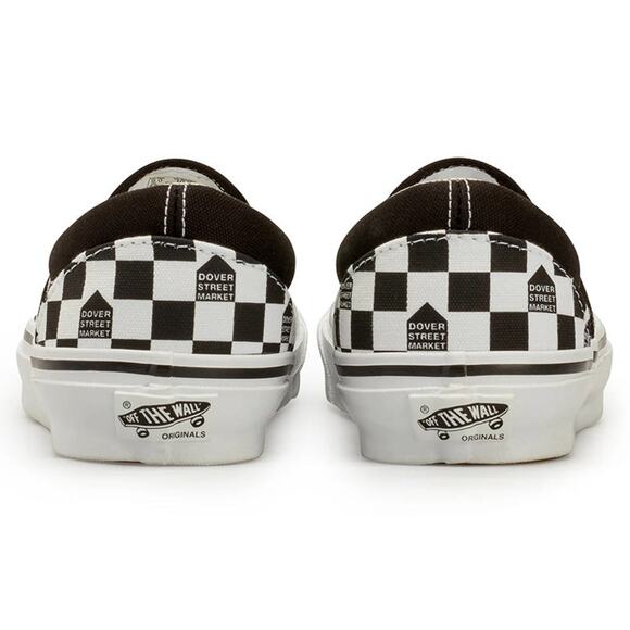 VANS X DOVER STREEM MARKET SIZE M6 W7.5 CHECKERBOARD BLACK WHITE SLIP ON NIB